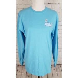 Women's Preppy Whale Volleyball blue long sleeve